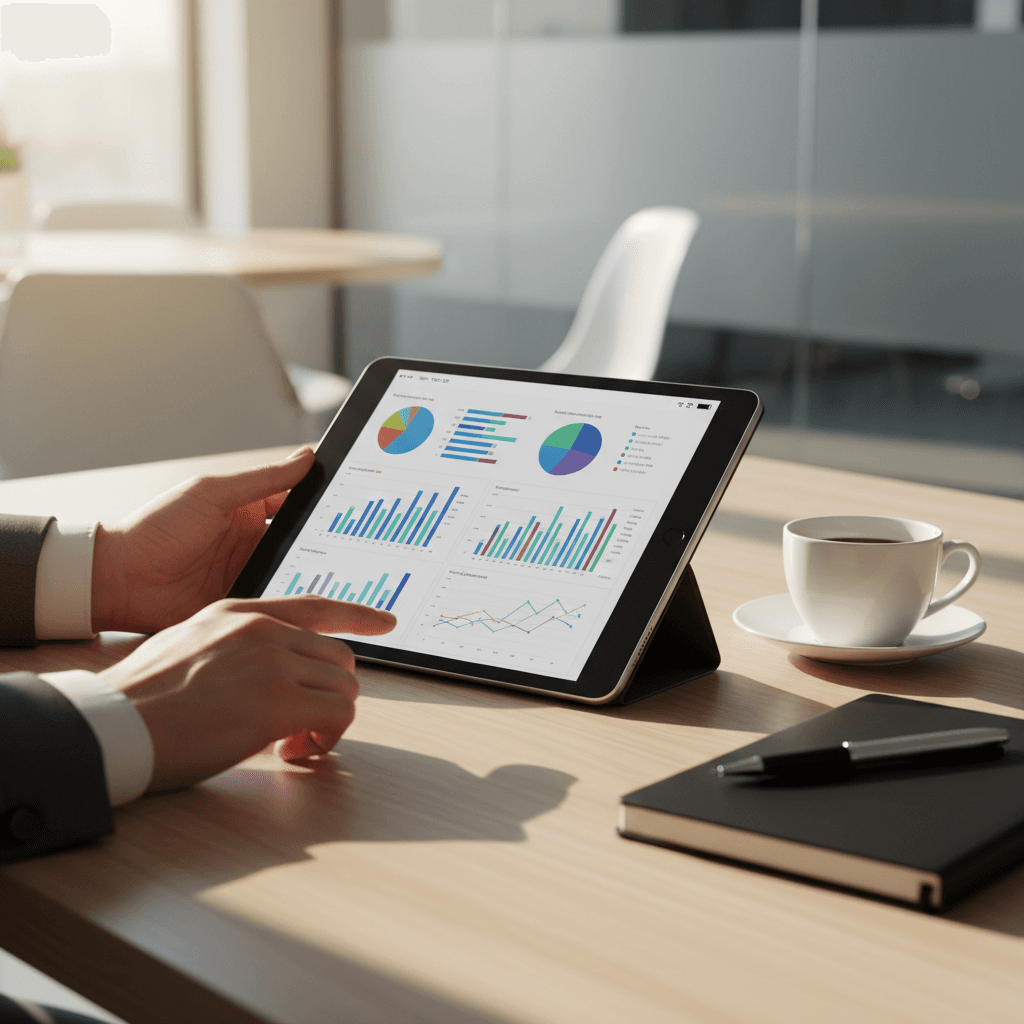 Consultant reviewing payment routing analytics